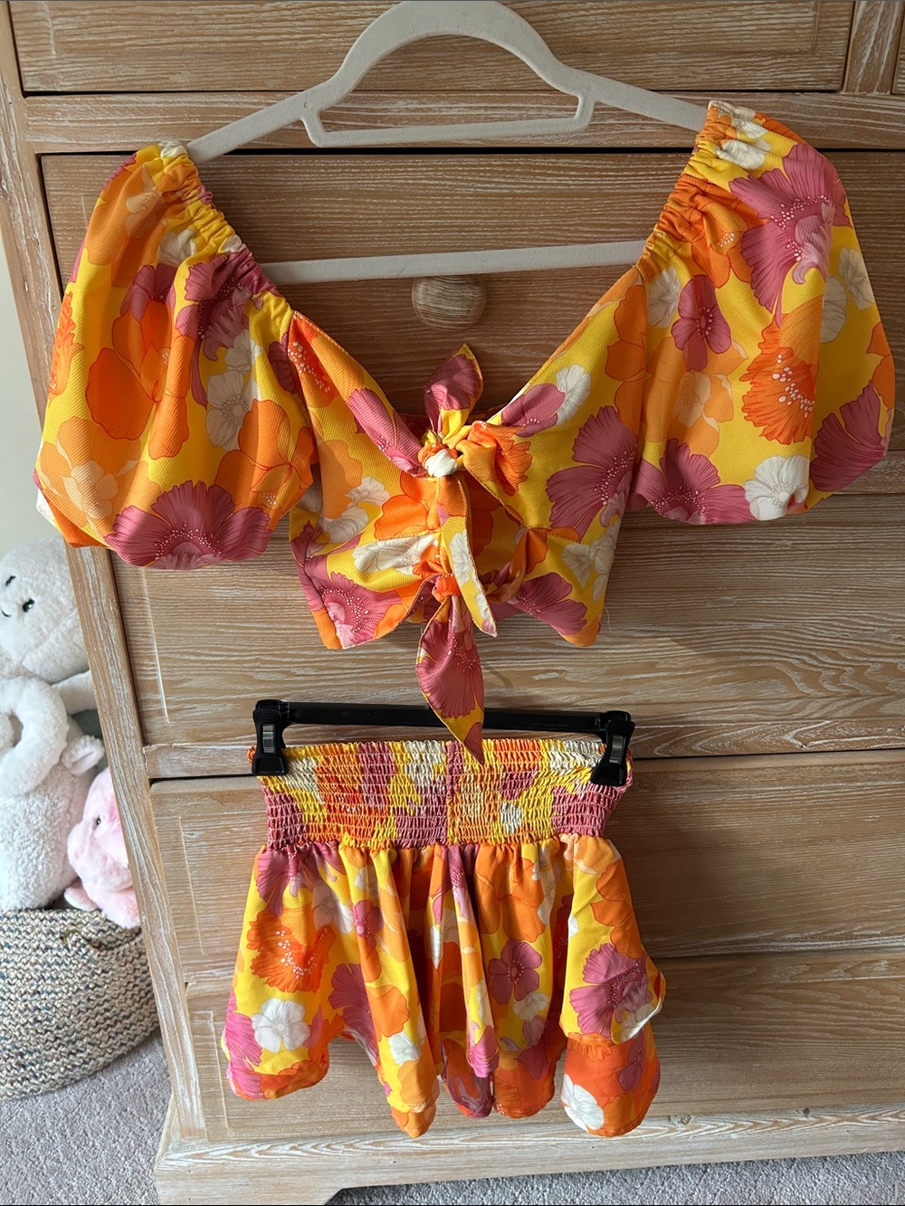REVOLVE Yellow and Pink Floral Set - Picture 2 of 2